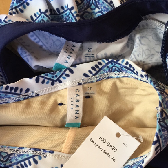 CABANA LIFE | Girls Batik 2-Piece Long Sleeve Rashguard Set - Picture 13 of 15